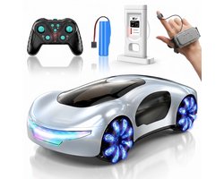 TEKROA® Bestuurbare Auto - race auto - Futuristic Remote Control Car - 360° Rotate - 2.4GHz RC Cars - EV-Laadstation - Bestuurbare Auto voor Jongens en Meisjes - White