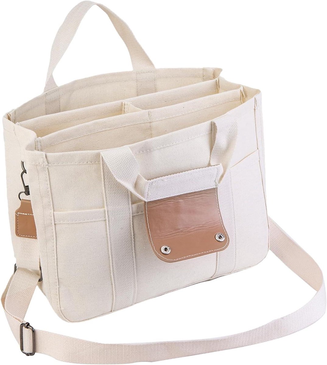 Tote Luiertas - Mama Tas - Baby Benodigdheden - Veelzijdig Compartiment - 34x17x25 cm - Wit Zwart