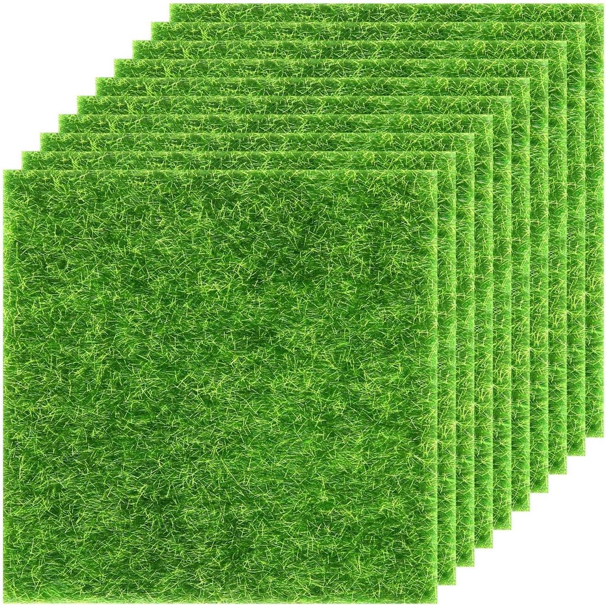 Kunstgras Gazon - Miniatuur Gras - Diorama Maken - Levensgetrouwe Uitstraling - 10 Stuks 6x6 Inch - Groen