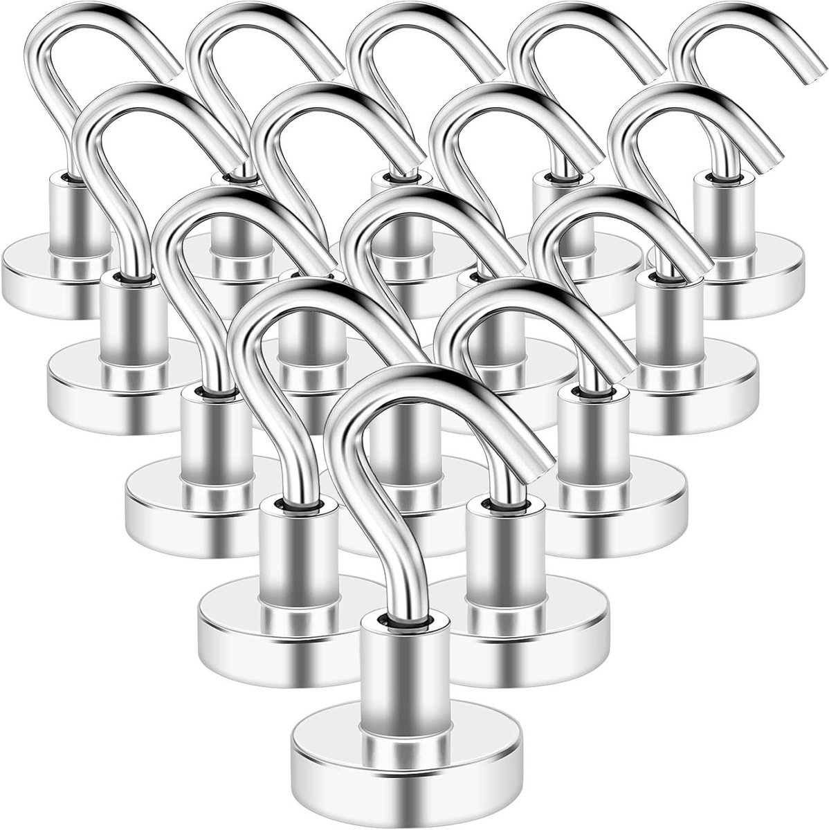 Extra sterke magnetische haken, 14 stuks, 10 kg, neodymium haken voor keuken, koelkast en klaslokalen
