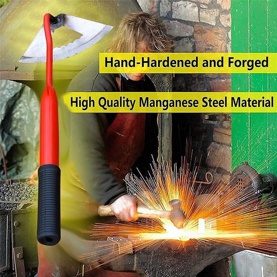 Hand H met Staal - Tuinwerktuig - Onkruid Verwijderen - Ergonomische Grip - 40 Cm - Zwart — afbeelding 2