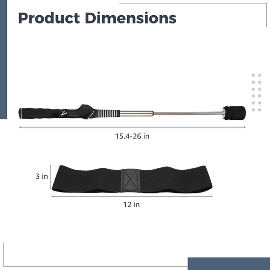 Golfswing trainingshulp met armband, intrekbare trainer, hoorbare klikfeedback, rechtshandige grip, voor warming-up oefeningen, indoor outdoor apparatuur — afbeelding 4