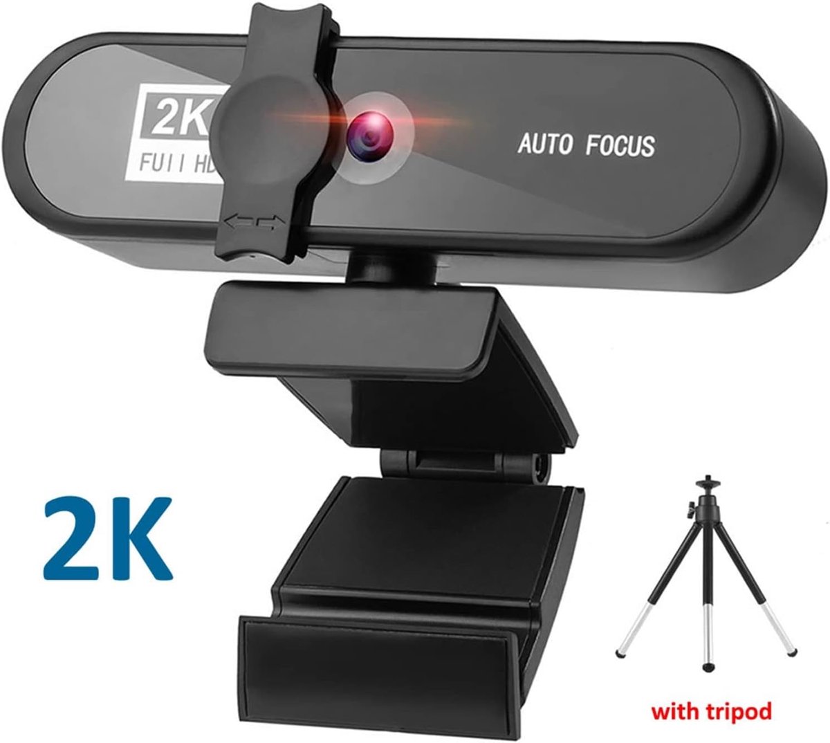 Webcam Full HD - Online Camera - Videobellen - Automatische Focus - 120 Graden Hoek - Zwart thumbnail 7