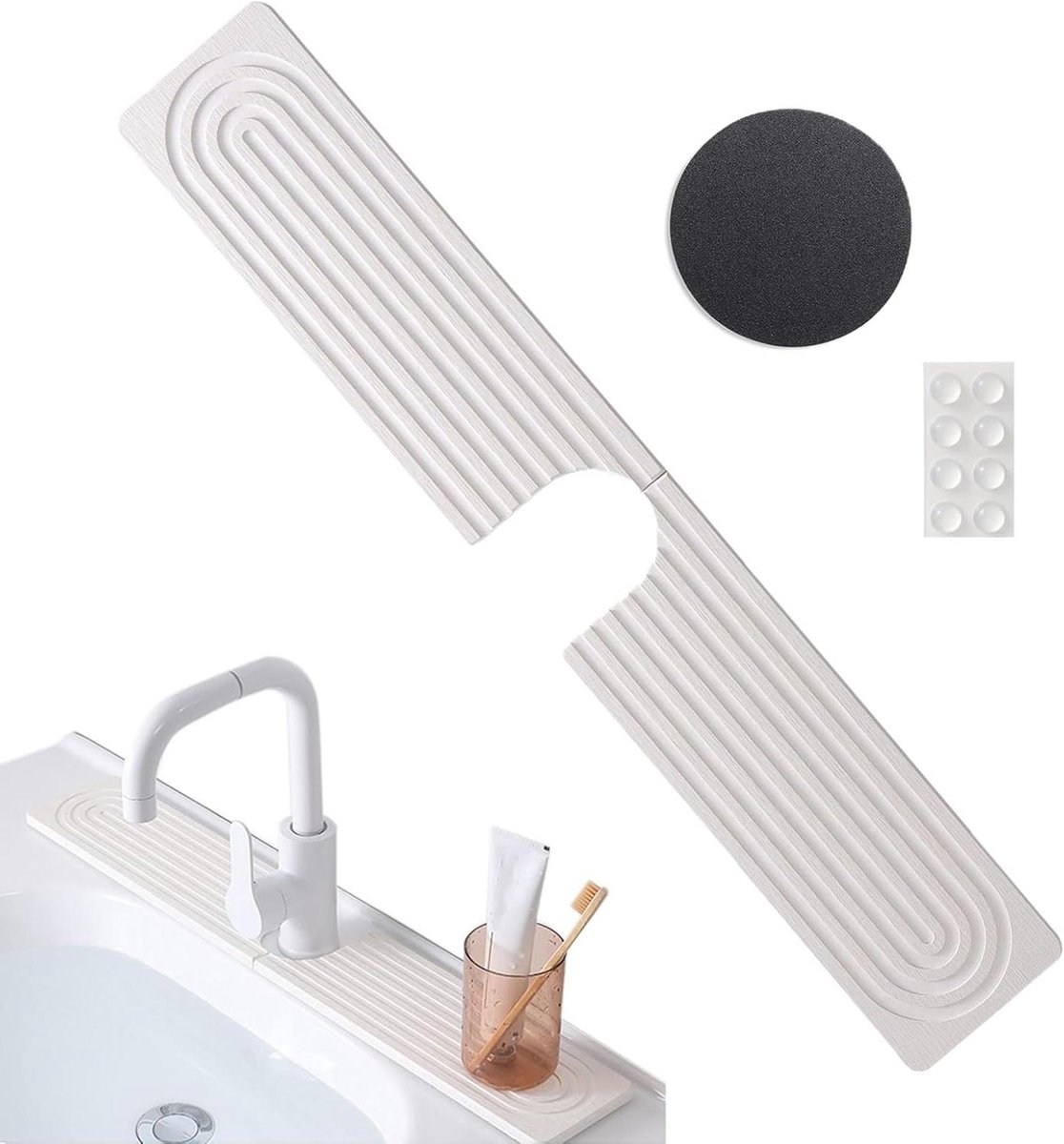 Gootsteenkraanmat - Spatbescherming lade - Aanrecht beschermen - Sneldrogend materiaal - 4