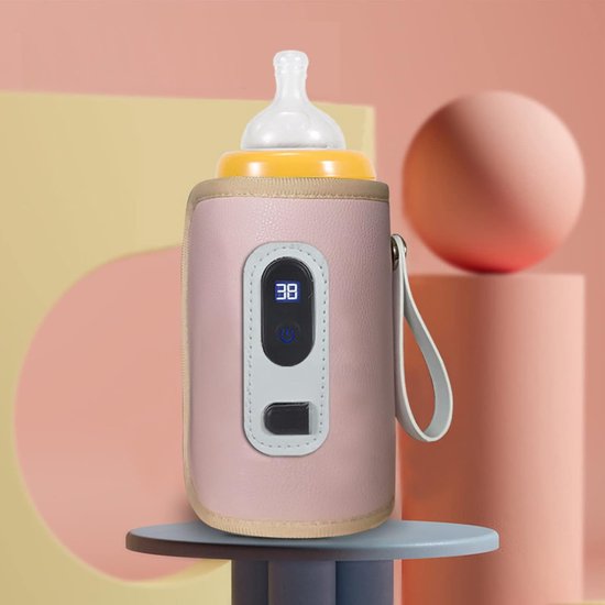 USB Melkflesverwarmer met Temperatuurregeling en LCD-scherm - Draagbare en Waterdichte Flessenwarmer voor Thuis en Reizen van Merkloos — afbeelding 3