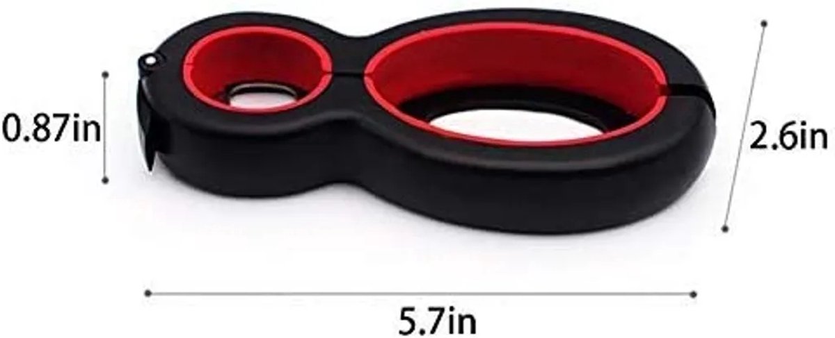 6-in-1 multifunctionele glazen flessenopener, 6-in-1 blikopener, multifunctionele blikclip, blik-/flessenonderzetter, roterende blikopener met klauw
