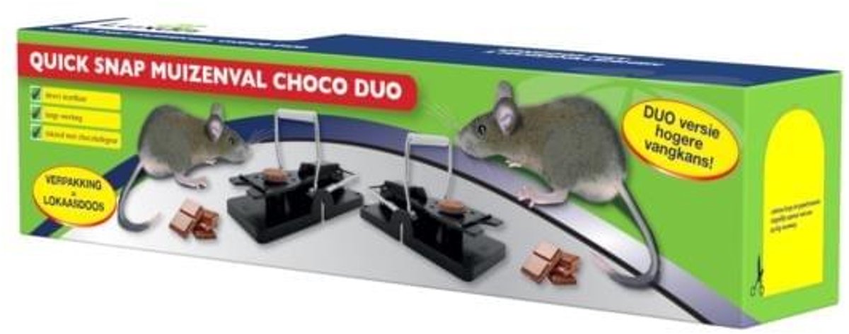 Luxan Quick Snap Muizenval Choco Duo - Effectieve Muizenval - Met gratis cheatsheet