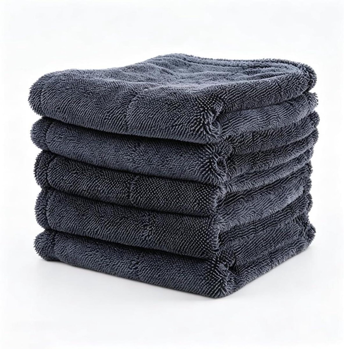 Autowashanddoeken Set - Droogdoeken - Auto Reinigen - Ultra Absorberend - 5 Stuks - Grijs
