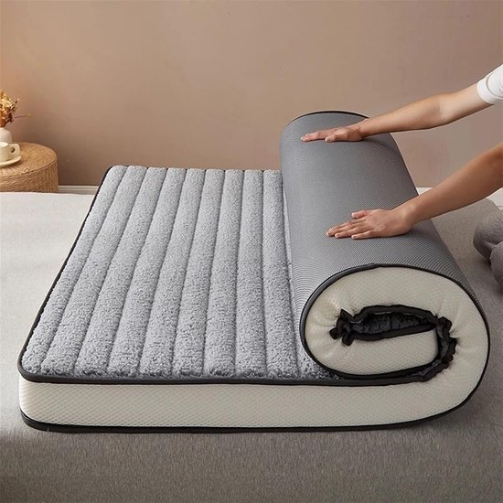Opvouwbaar Matras - Futon Vloerbed - Extra Slaapplek - Hoog Dichtheid Schuim - 60 x 120 cm - Wit — afbeelding 4