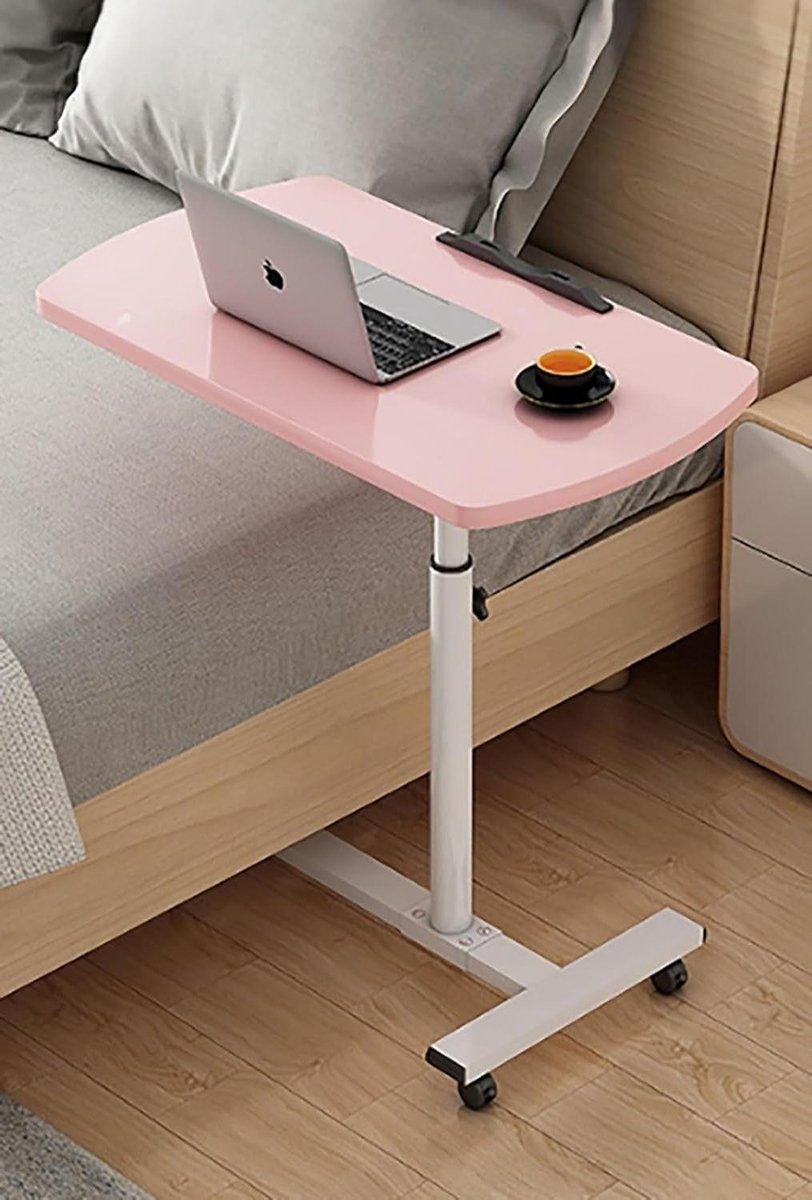 Verrijdbaar Bureau - Laptoptafel - Thuiswerken - In hoogte verstelbaar - 61-89 cm - Wit