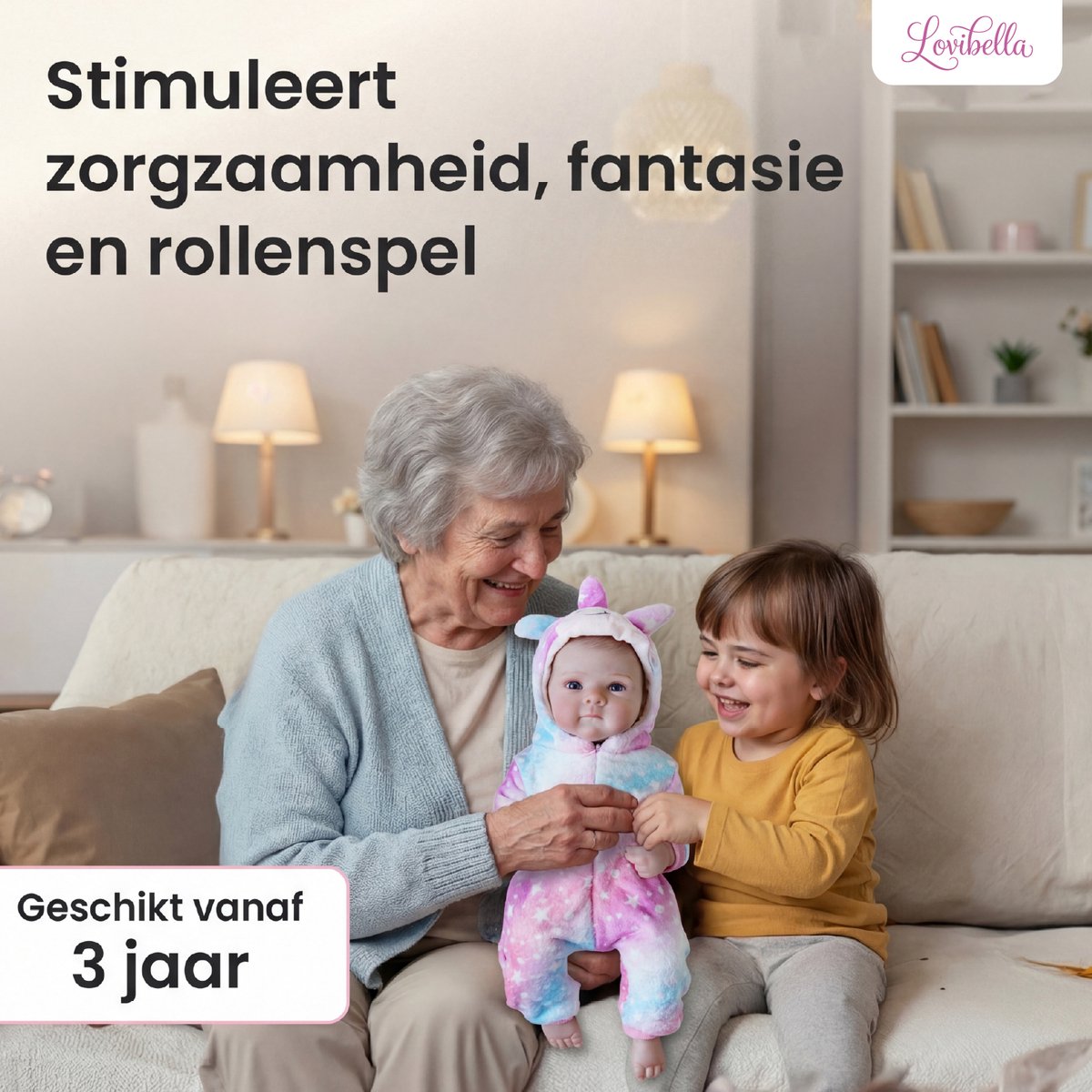 Lovibella® Elara Unicorn Levensechte Babypoppen - 1,1 Kilo - 45 CM - Reborn Baby Pop - Met Accessoires - Reborn Baby - Reborn Baby Doll - Dementie Pop - Reborn Poppen Meisje — afbeelding 4