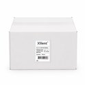 Witte kartonnen doos met label van Xllent, bevat 50 thermische rollen 57x40x12mm, BPA-vrij.