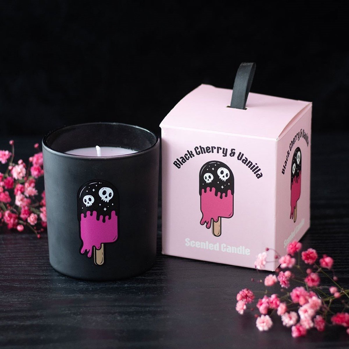 Something Different Black Cherry & Vanilla Geurkaars - Zwart/Roze