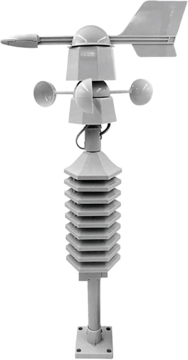 Draadloos Weerstation - Weermeter Sensor - Weer Monitoren - Draadloze Zonne-anemometer - 328 ft Bereik - Wit