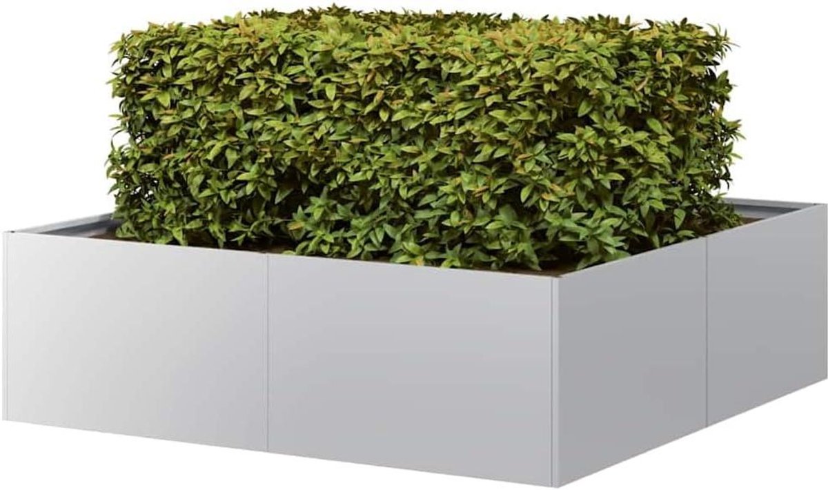 Plantenbak Staal - Bloembak Tuin - Planten Kweken - Roestbestendig Design - 100x100x30 cm - Verzinkt