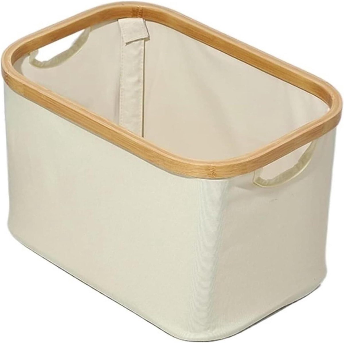 Wasmand Opvouwbaar Opberger Mand Kleding Sorteren Met Deksel 38x26x23CM Beige