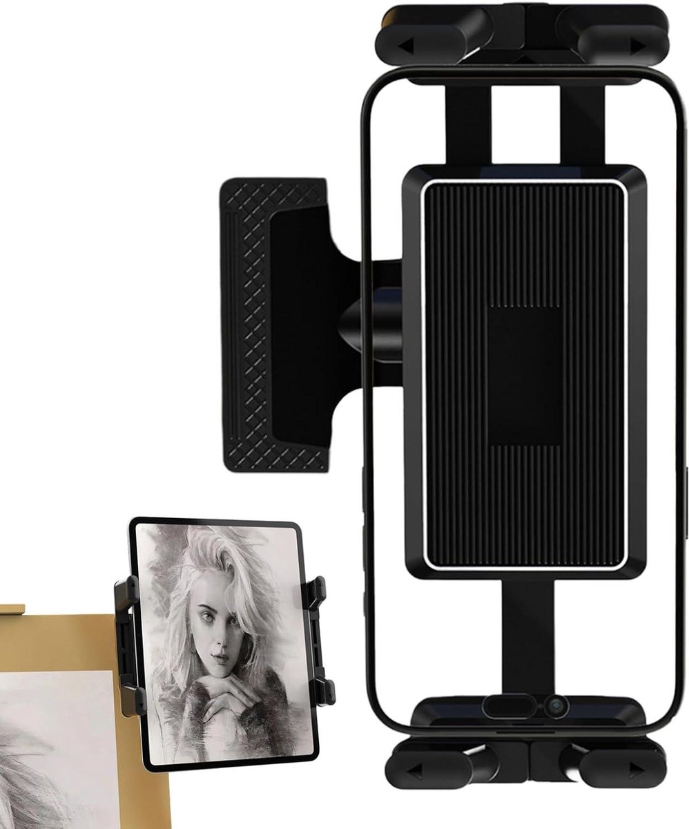 Tablethouder - Telefoonclip - Tekenen en Lezen - Flexibele Hoek - 15 cm - Zwart