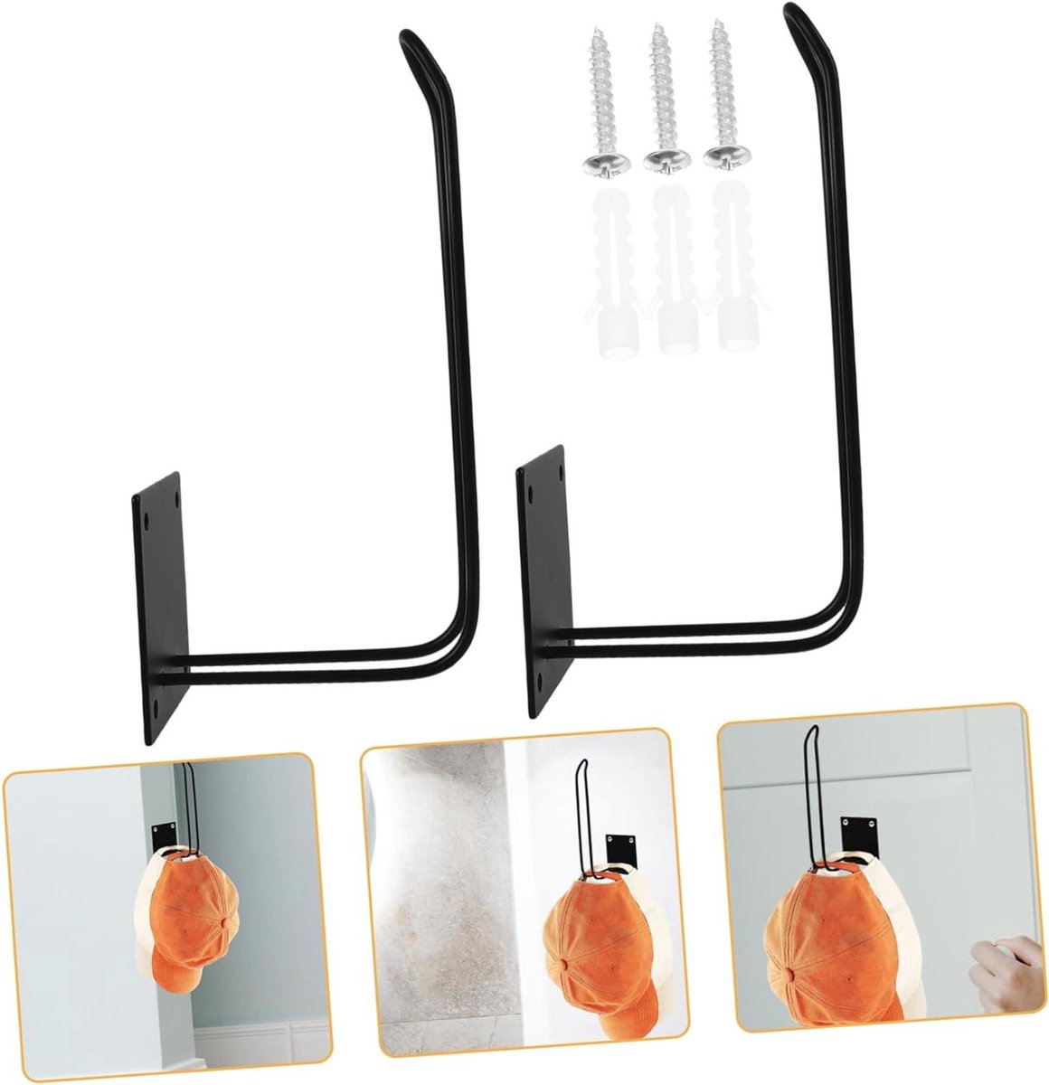 Alipis 2 Stuks Muur Hoed Hanger Hoed Muur Hanger Hoed Houder Organizer Baseball Hoed Rek Z