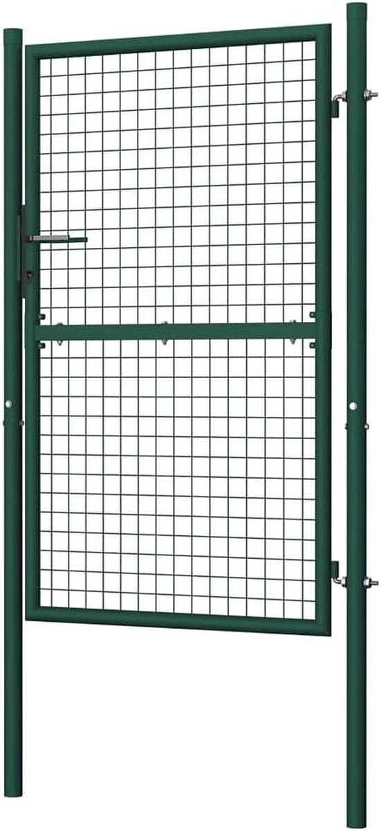 Tuinpoort - Tuindeurhek - Perceel Afscheiden - Gepoedercoat Staal - 100x200 cm - Groen