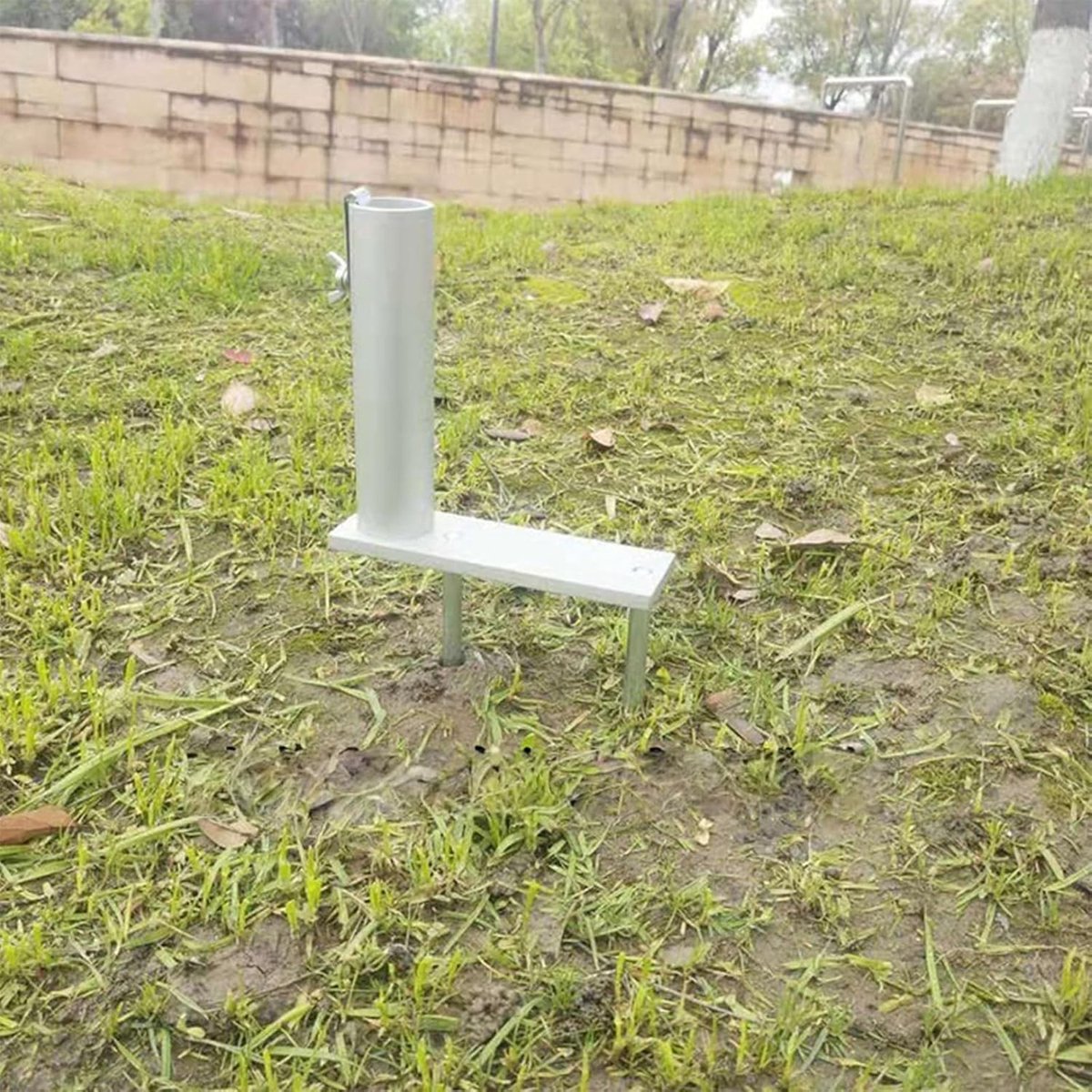 Parasolharing Set - Tuinanker Stabilisator - Stabiele Parasol - Roestbestendig Dubbelpunt - 32 mm Opening - Zilverkleurig
