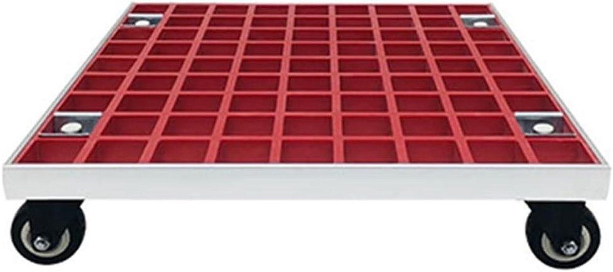 Plantenwagen met wieltjes - Rolstandaard planten - Verplaatsen van potten - Glasvezelconstructie - 42 cm - Rood