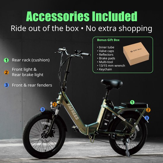 FAFREES F20 Flex Opvouwbare Elektrische Fiets - 36V 25Ah Accu, 120km Bereik, 7-Speed Shimano, Dubbel Geveerd, Torque Sensor - Zwart van FAFREES — afbeelding 5