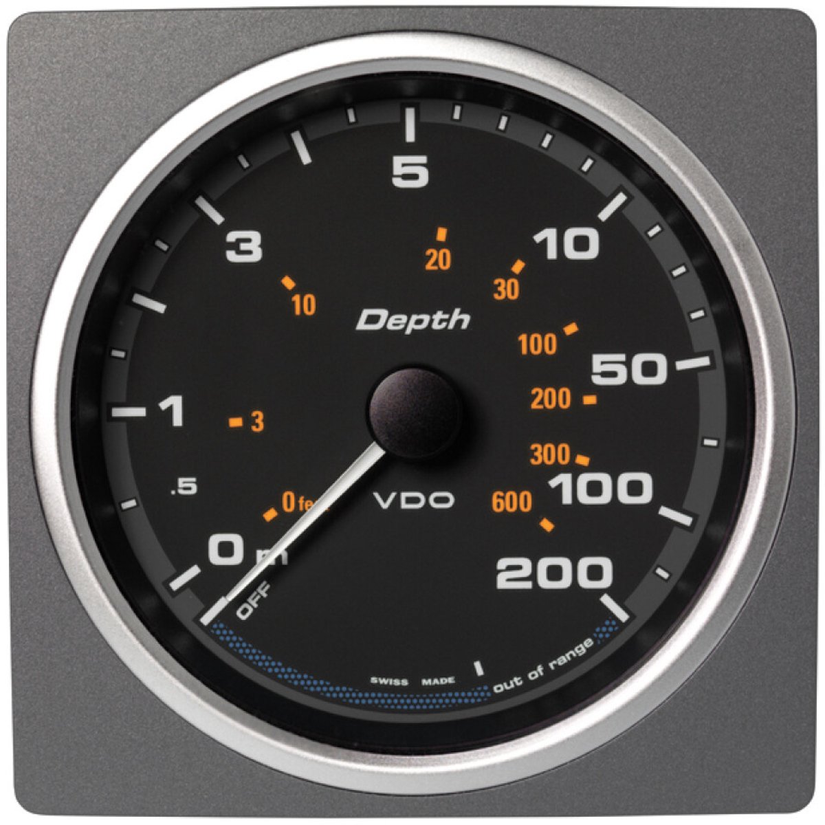 VDO AcquaLink zwarte Dieptemeter 200 meter 110mm