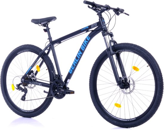 Berlin Bike MTB - Mountainbike 29 inch - 21 versnellingen Shimano - Framemaat: 51 cm - Zwart/Blauw — afbeelding 2