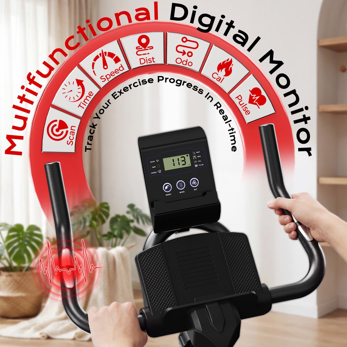 DMN Europe hometrainer met Stille Weerstand en LCD-scherm - afbeelding 2