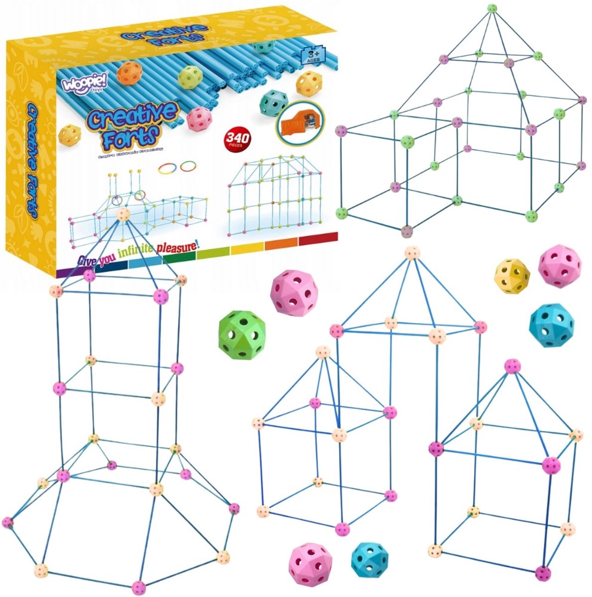 Woopie Constructieset Xxl Tentbasisbuisrietjes 340-delig.