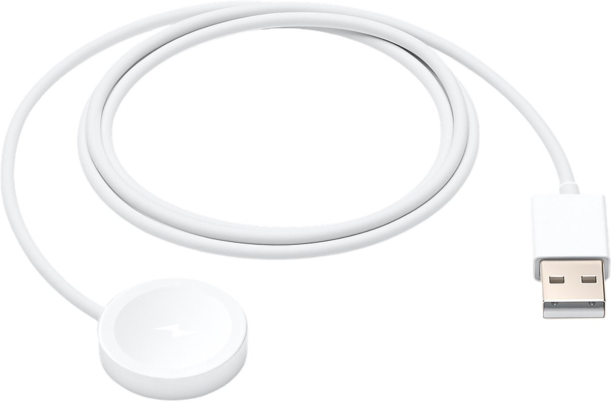 Hoco, Magnetische kabel voor smartwatch met dubbele pin en USB-aansluiting, 60 cm, Wit