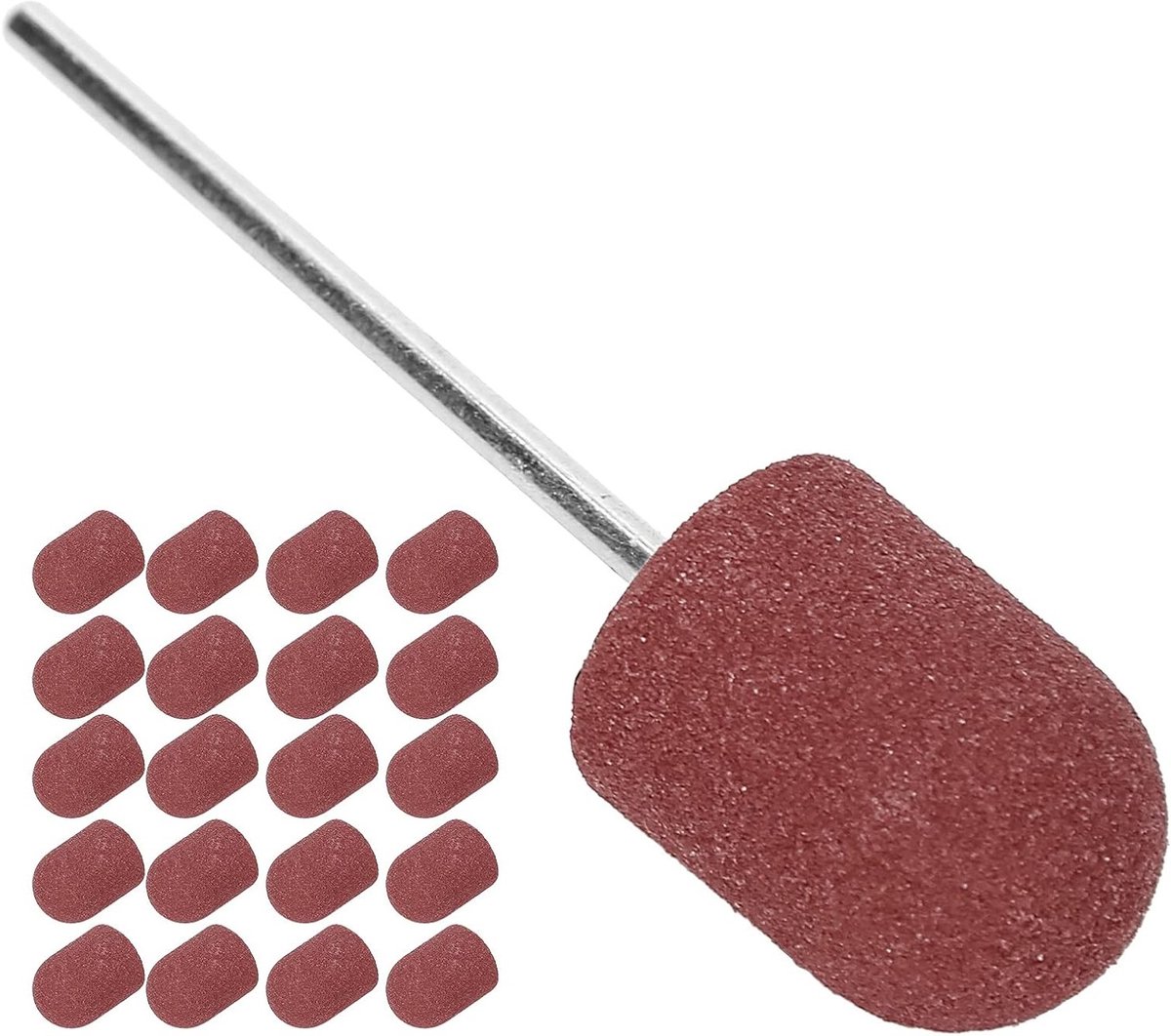 Nail Art Schuurkap voor Nagelboor - Set van Polijstkoppen en Schuurbanden voor Manicure en Pedicure (10 x 15 mm) - Perfect voor Professionele Nagelverzorging