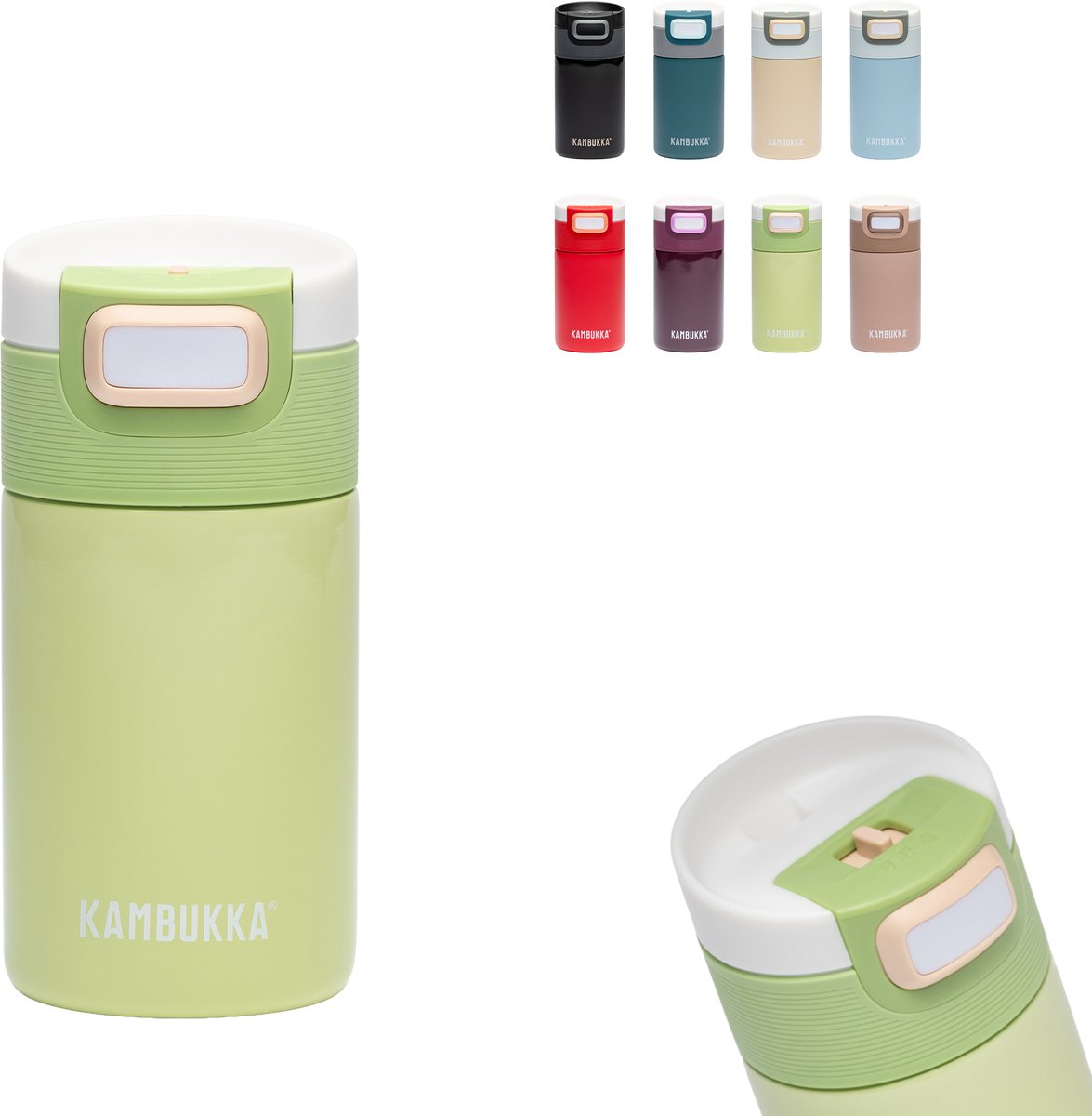 Kambukka Etna Thermosbeker 300 ml - Koffiebeker To Go - makkelijk reinigen - lekvrije Koffiebeker - Theebeker - Travel Mug - Perfect Pistachio