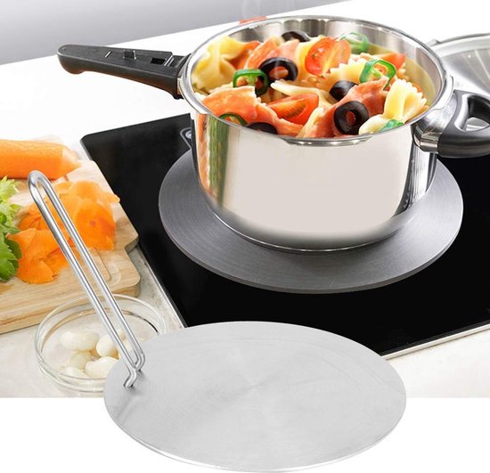 Cosensi - Dailygoods - Dailygoody - Warmteverspreiderplaat - Inductieplaat Adapter - Gelijkmatige Warmteverdeling - Zilver - Hitteverspreider - Geschikt voor Gas en Ele van Cosensi — afbeelding 2