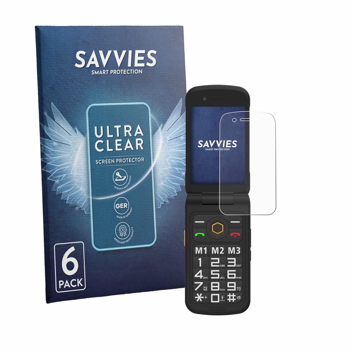 Savvies - Screenprotector voor AGM M8 FLIP - Folie Beschermfolie transparant 6 Stuks