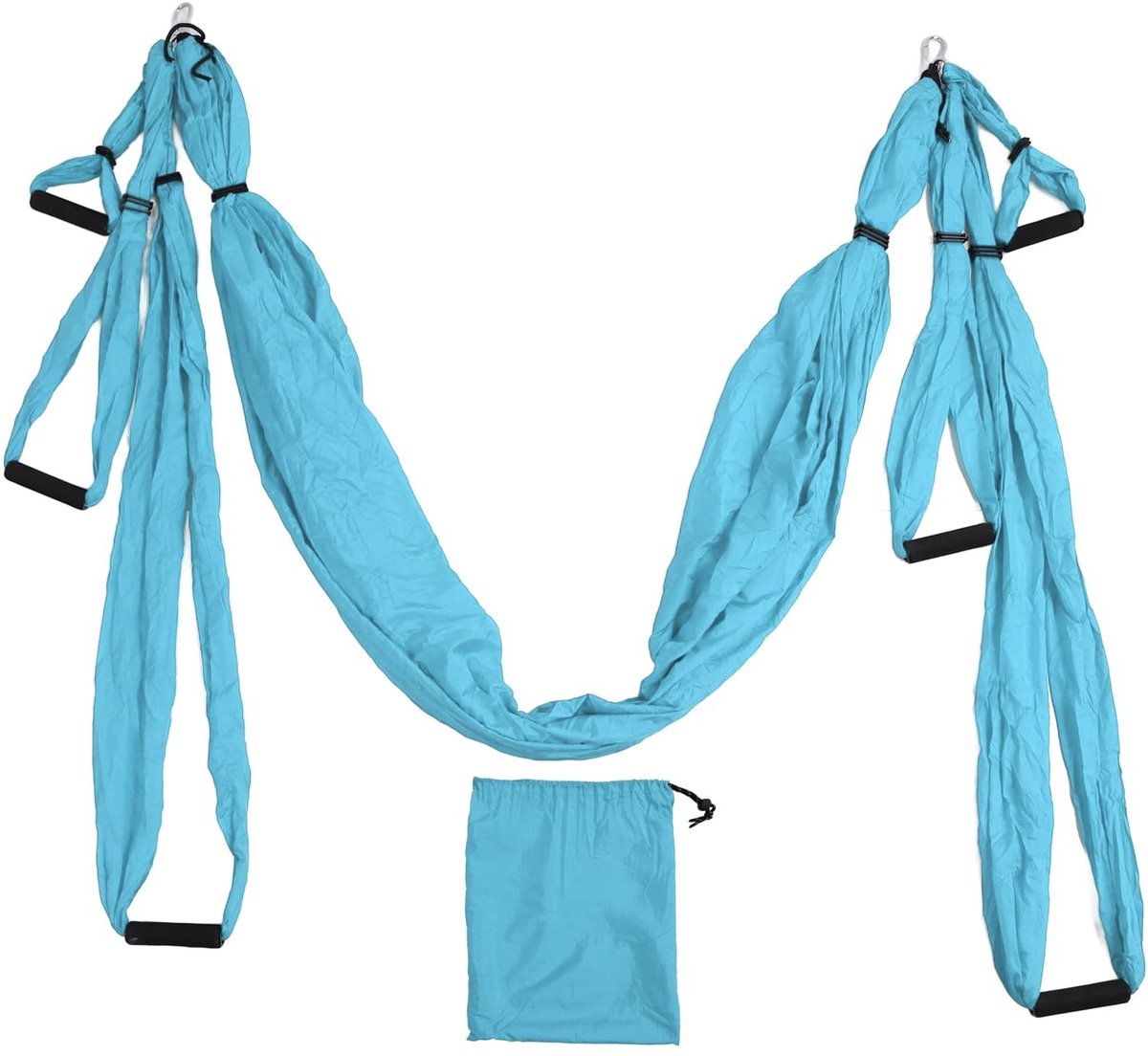 Hangmat luchtyoga - Schommelset voor yoga - Meest veelzijdige schommelhangmat - Blauw - Starterset voor elke yogabeoefenaar - Inclus