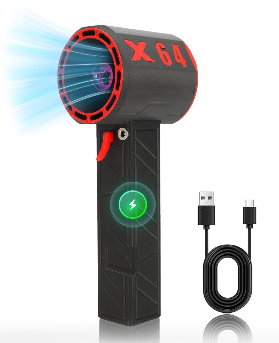 OmGoods - Dailygoody - Jet Fan Droge Mini Blower - Krachtige Ventilator - Draadloos - Traploze Snelheidsaanpassing - Luchtblazer - Geschikt voor Binnen en