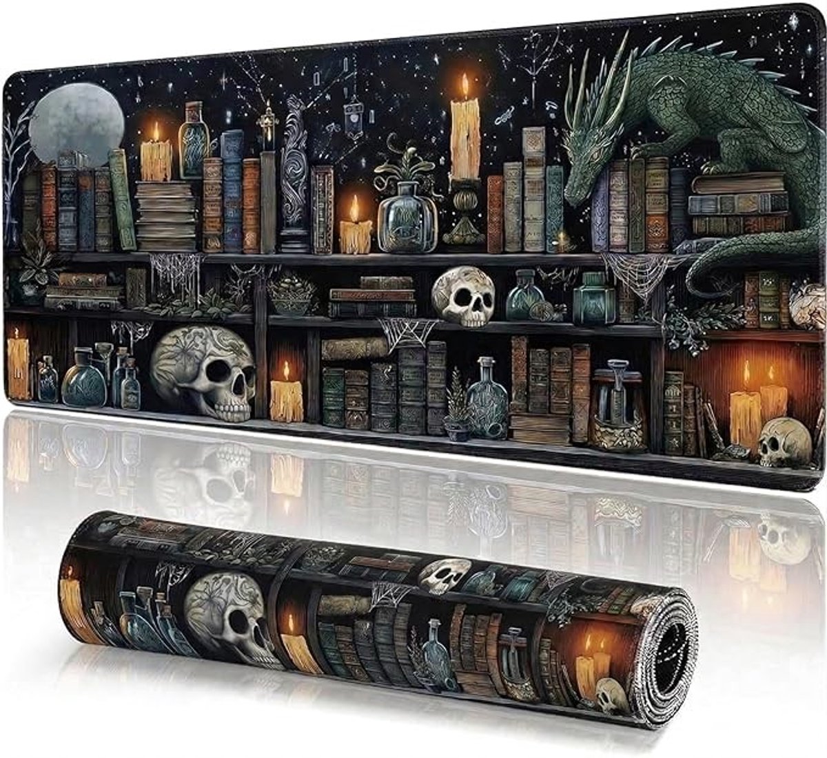 Extra Grote Muismat XXL 800x300mm - Mystieke Gotische Bibliotheek