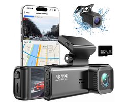 Dashcam Voor Auto - Ultra 4K- Voor en Achter Camera - Wifi & GPS - 10 Inch met App - ADAS - Dashcams - Nachtzicht - - Sony Sensor - Met Parkeerbewaking - Incl. 128GB SD-Kaart