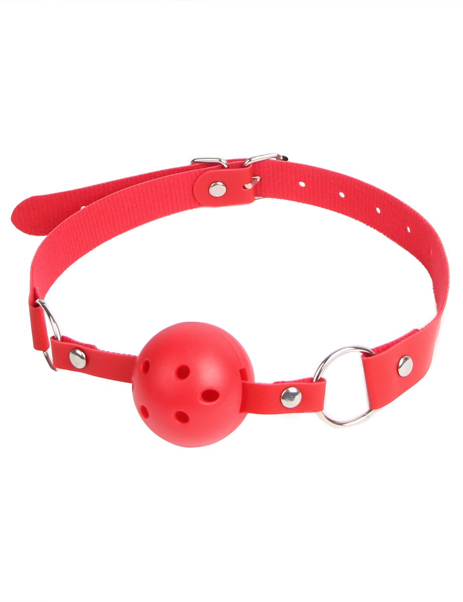 Zeloria Ball Gag – Verstelbare Mouth Gag Met Ademopeningen – BDSM Accessoire – Rood