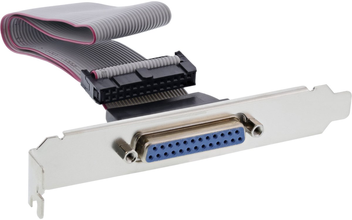 InLine® slotbeugel parallel, met 25-pins Sub D BU naar 26-pins BU strip, 0,5m