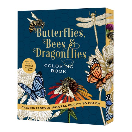 Chartwell Deluxe Spredges Editions- Butterflies, Bees & Dragonflies Coloring Book