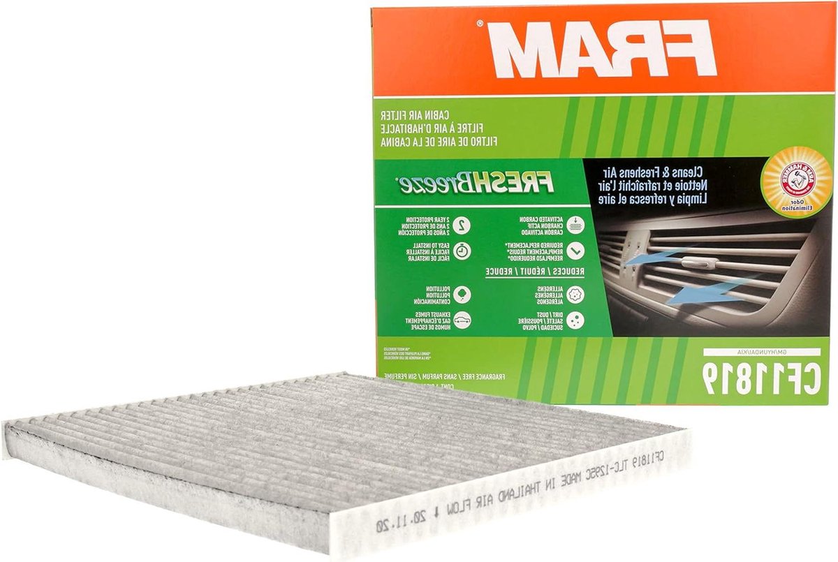 Interieurfilter Auto - Cabinefilter Fresh Breeze - Frisse Lucht - Zuiveringszout - 1 Stuk - Wit