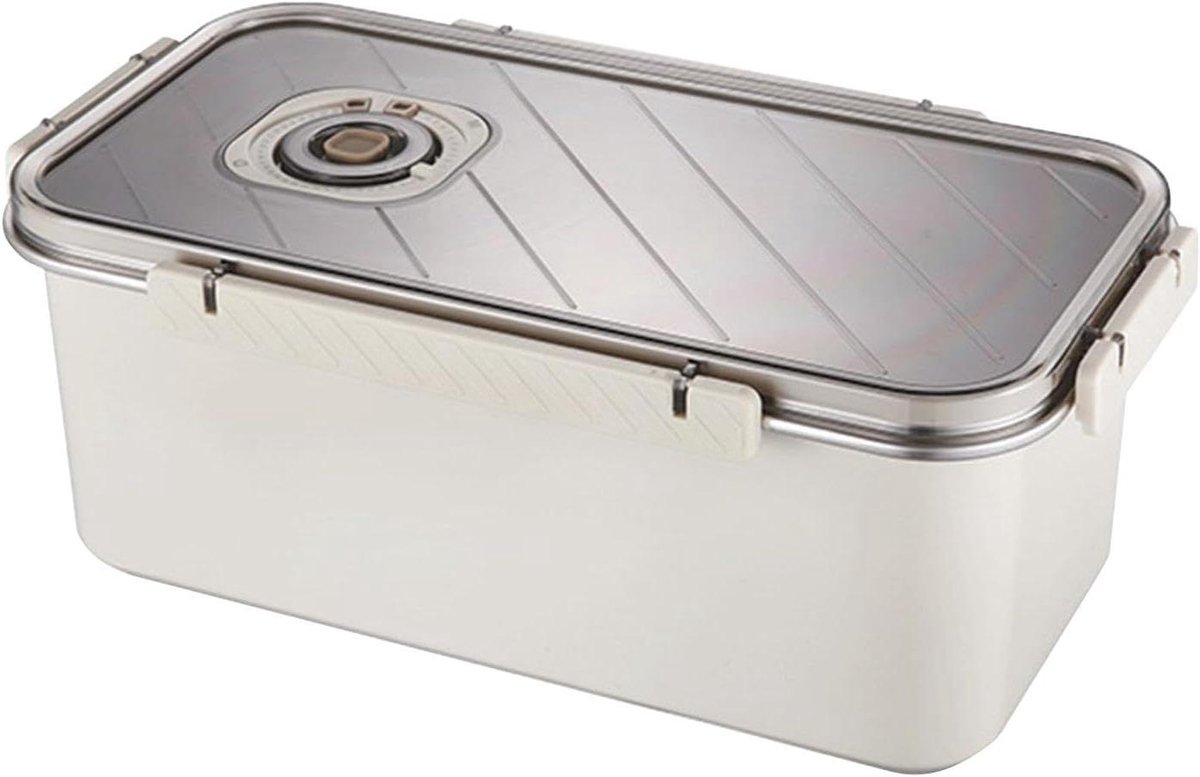 Roestvrijstalen Opbergdoos - Voedselcontainer Vriezer - Keuken Organiseren - Duurzaam Voedselveilig Materiaal - 5800ml - Beige