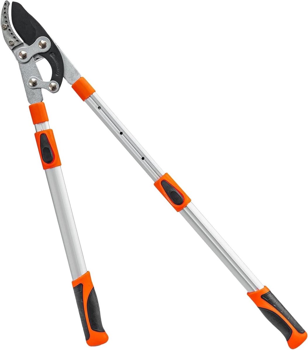 Telescopische Snoeischaar - Takkenschaar Uitschuifbaar - Takken Snoeien - Efficiënt Snijvermogen - 68-97 cm - Oranje Wit