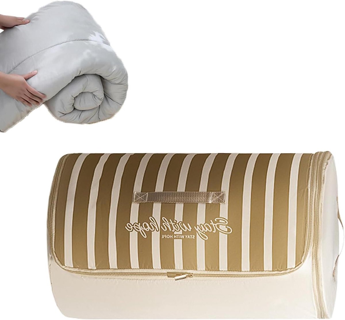 Opbergzakken Dekbed - Opbergzakken Kleding - Ruimte Besparen - Rolbare Compressie - M - Geel