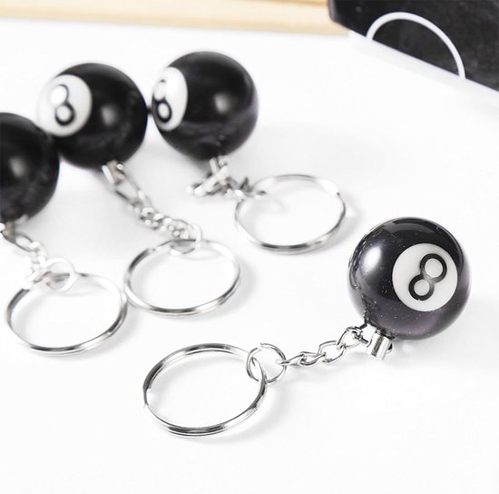 Poolbal Sleutelhanger - Zwarte Bal - Sleutels Organiseren - Miniatuur Replica - 25 cm Diameter - Zwart — afbeelding 5