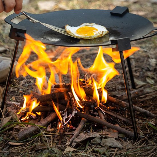Kampvuur Statief - Kookstandaard Buiten - Koken op Kampvuur - In Hoogte Verstelbaar - 51 cm Ketting - Zwart — afbeelding 2