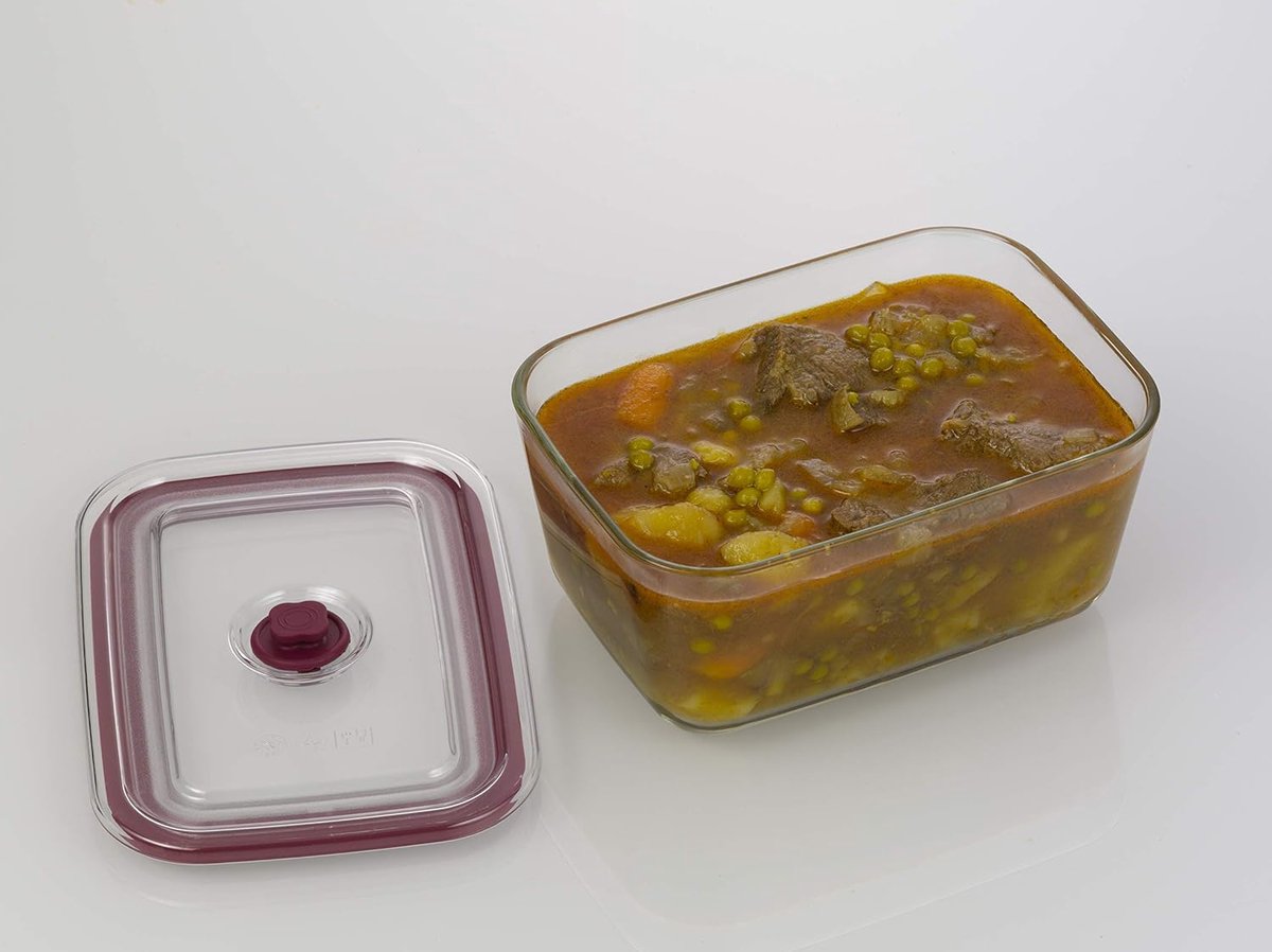 Famanu – Glazen container 800 ml – luchtdicht, BPA-vrij, oven, magnetron, vriezer, vaatwasser