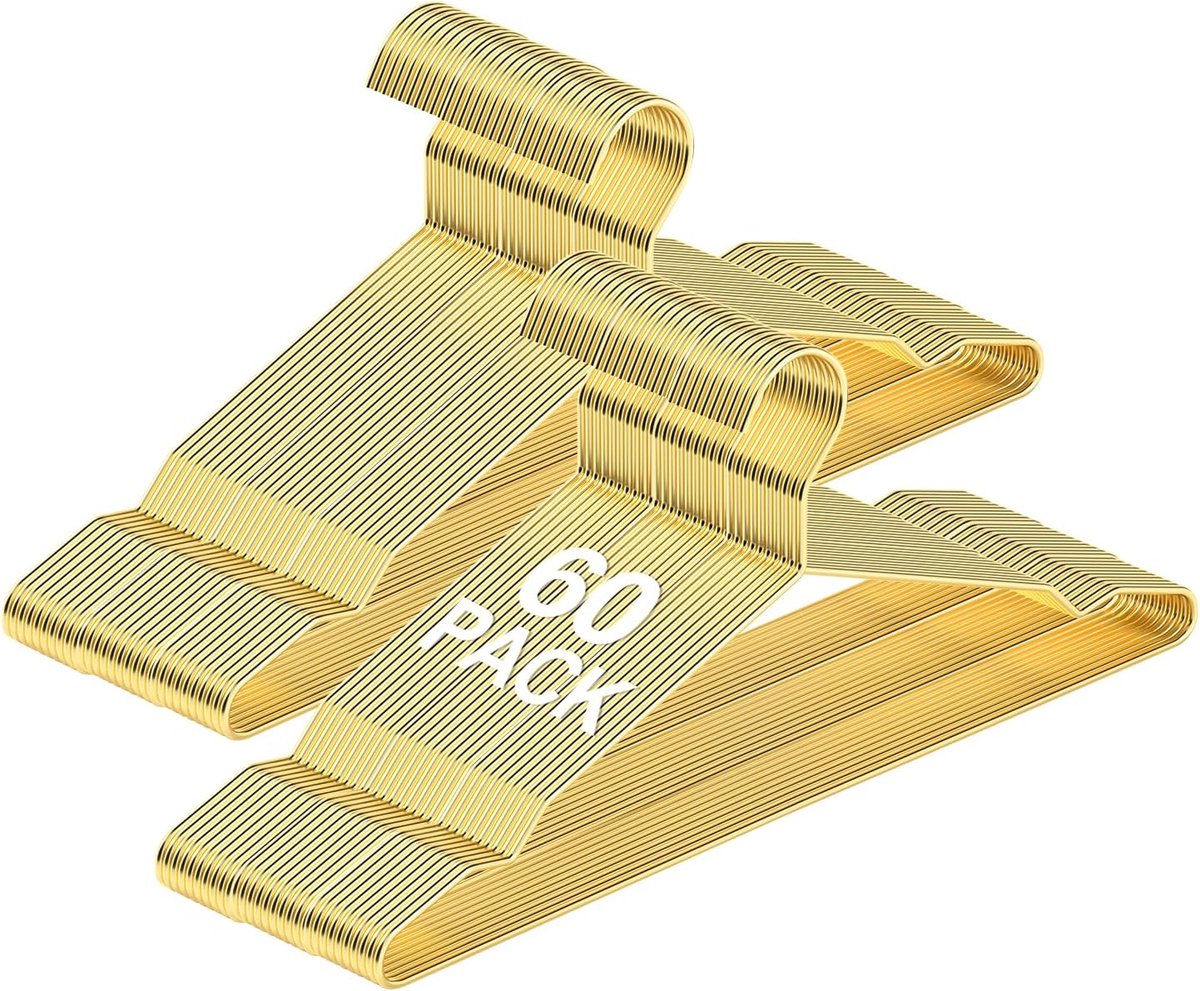 Famanu – Metalen kleerhangers, set van 60, robuust en ruimtebesparend voor zware kleding